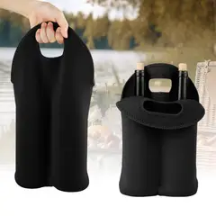 GENERICO - Bolsa de Regalo Transporte para Vino o Botellas Wine Bag color Negro