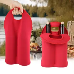 GENERICO - Bolsa de Regalo Transporte para Vino o Botellas Wine Bag color Rojo