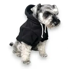 MD - Ropa Capucha polera de algodon para Mascotas - Negro -T7