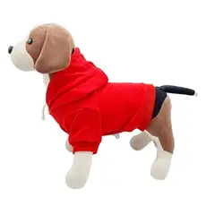 MD - Ropa Capucha polera de algodon para Mascotas Rojo -T6