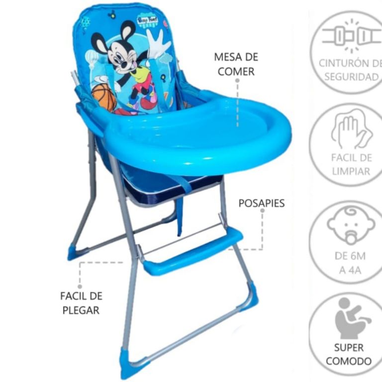 Silla Fija importada de diseños divertidos para niño CELESTE