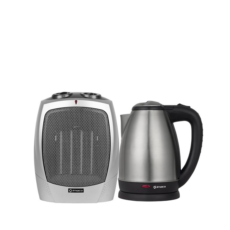 Combo termoventilador portatil + Hervidor Metálico 18lts