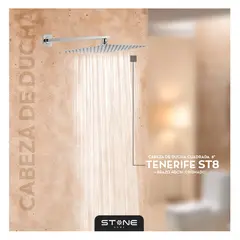 STONE - CABEZA DE DUCHA ESPAÑOLA 8" C/ BRAZO TENERIFE ST8 CROMADO