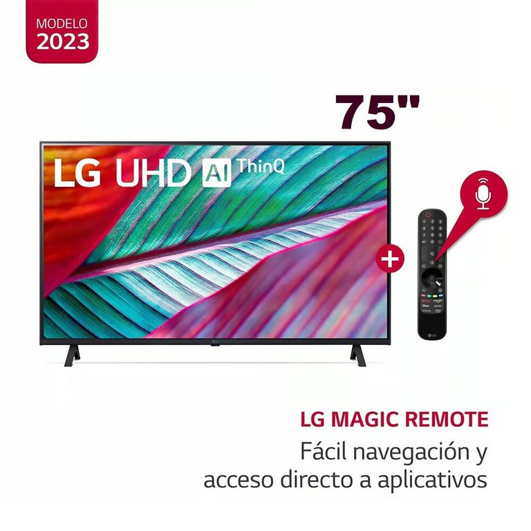 Televisor 75 UHD 4K Smart AI ThinQ 75UR8750PSA Magic Remoto Nuevo Modelo - Negro