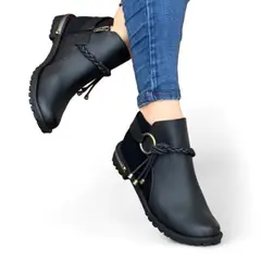 GENERICO - Botin Mujer Trensa 1509 5C-53 Color Negro