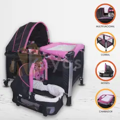 EVEZO - Cuna Corral Para Bebés «ZYBELA» PURPLE