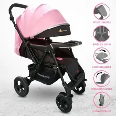 BAMBINO - Coche Cuna Mango Reversible PASO Pink