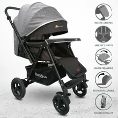 BAMBINO - Coche Cuna Mango Reversible PASO Gray