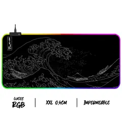 GENERICO - Mouse Pad Gamer RGB Speed XXL Ola Black