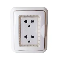 OPALUX - Tomacorriente Idrobox + Dado Toma Doble BMWP138TRWH