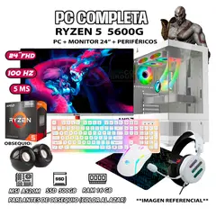 AMD - Computadora Completa MI7 Ryzen 5 5600G RAM 16GB DISCO 500GB SSD MONITOR 24"