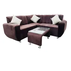 AMOBLART - Seccional lenna chocolate sillon para departamentos pequeños 3piezas