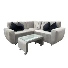 AMOBLART - Seccional lenna beige  sillon para departamentos pequeños 3piezas