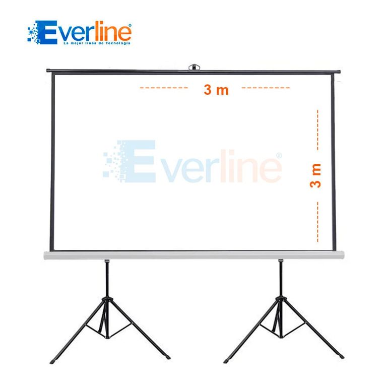 ECRAN CON DOBLE TRIPODE 3.00 X 3.00m (Antireflex)