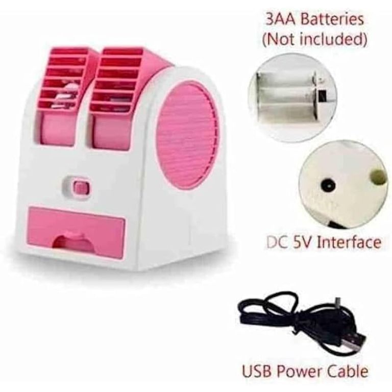 Mini Ventilador Usb Portatil Aire Acondicionado - Rosado