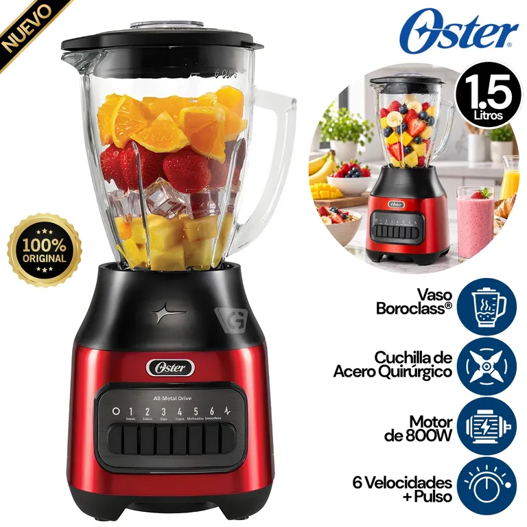 Licuadora 1.5L de 6 Velocidadades BLSTPEG-CPB Rojo