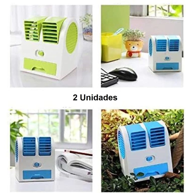 Ventilador Usb Portatil Aire Acondicionado Escritorio Oficina Auto x 2 Unidades