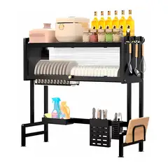 GENERICO - Organizador Y Escurridor Platos Negro