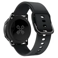GENERICO - Correa Silicona Liso para SAMSUNG GALAXY WATCH FE - Negro