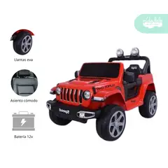 GENERICO - Carrito a Batería para niño Modelo Super Car Rojo