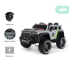 GENERICO - Carrito a Batería para niño Modelo Moster Plomo