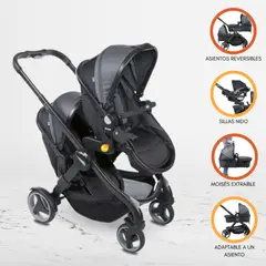 CHICCO - Coche Mellicero para Bebé »FULLY TWIN STONE» Black
