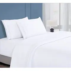 CASATEX - Juego de Sábanas 2 plz 100% Algodón con Bordado