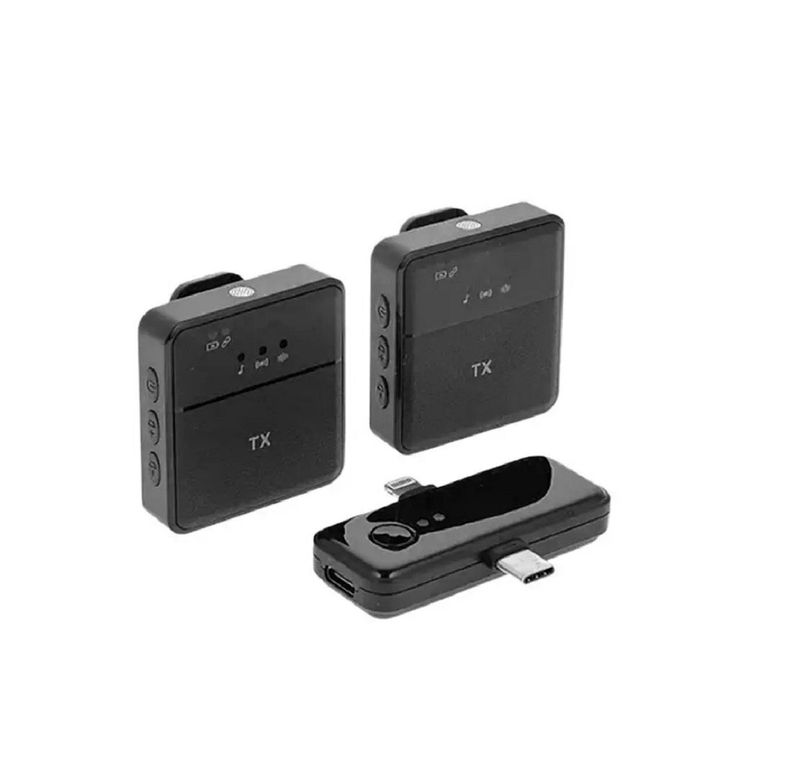 Micrófono Inalámbrico para Celular SX31 Dual Doble Microfono 3 en 1