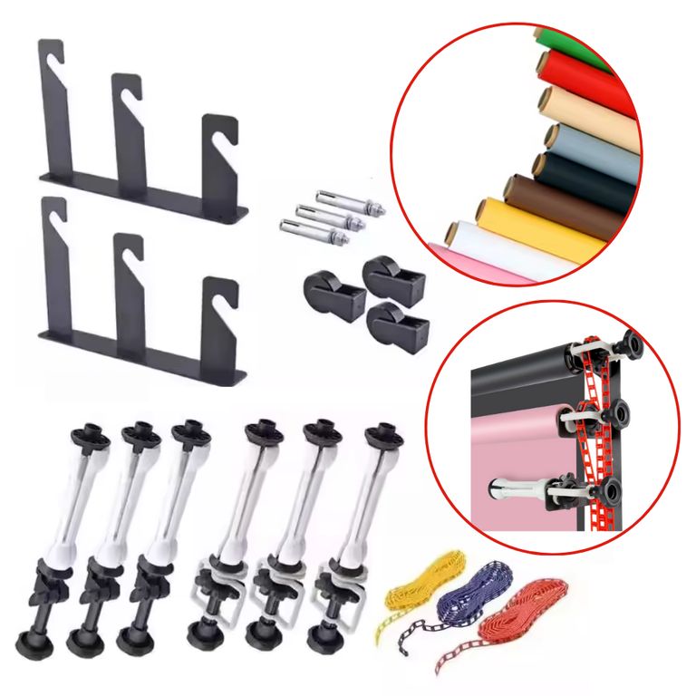 SISTEMA DE SOPORTE MANUAL DE 3 RIELES PARA FONDOS DE FOTOGRAFÍA