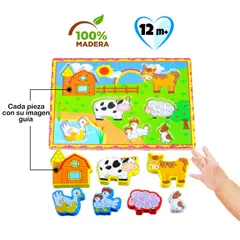 EDUCA - Rompecabezas en Alto Relieve de Animales de la Granja MOD1