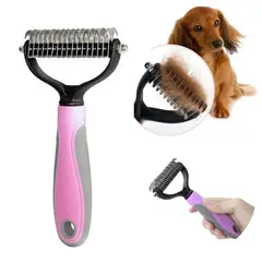 GENERICO - PEINE DESMOTADOR PARA PERROS Y GATOS ROSADO