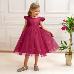 GENERICO - VESTIDO PARA NIÑA - MODELO ELEGANTE CON PERLITAS
