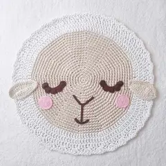 BE CRAFTY - Alfombra para Decoración Infantil Oveja Crema Algodón Hipoalergénico