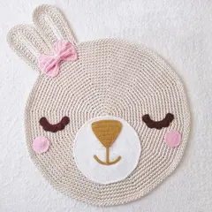 BE CRAFTY - Alfombra para Decoración Infantil Coneja Crema Algodón Hipoalergénico