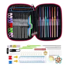 GENERICO - Set 22 Ganchos Estuche Con Accesorios Para Tejido Crochet