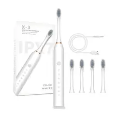 GENERICO - Cepillo Dental Electrico Limpieza Bucal Recargable Niños Adultos White