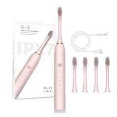 GENERICO - Cepillo Dental Electrico Limpieza Bucal Recargable Niños Adultos Rosa