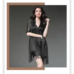 KAST PE - Chal Bufanda Alisa Clásica Negro con Flecos de Hilo