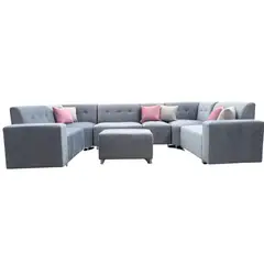 AMOBLART - SECCIONAL LEYVAPLUS / COLOR PLATA / 7 PIEZAS