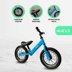OLLIE - Bicicleta de Equilibrio Aro 12 Caucho «BALANCE» Celeste