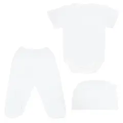 GENERICO - Ajuar Set de 3 piezas Manga corta Blanco