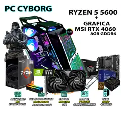 Computadora PC RYZEN 5 5600 RAM 16GB SSD 1TB GRAFICA MSI RTX 4060 8GB.