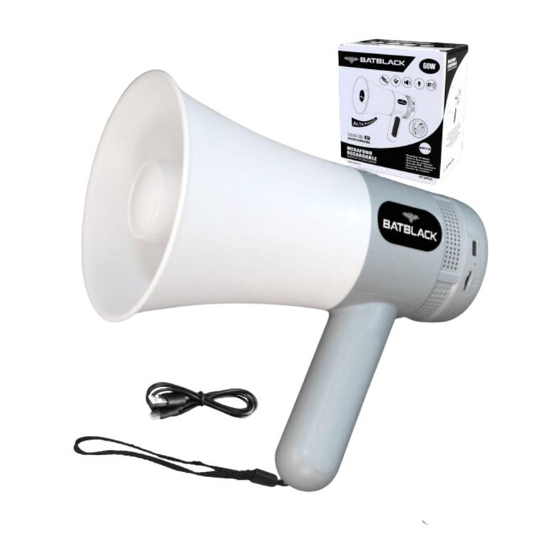 Megafono recargable 60w con sistema de grabacion y sirena