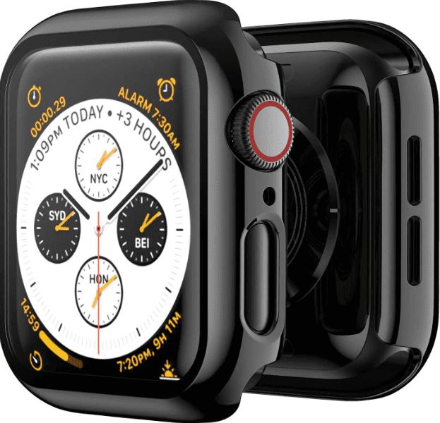 Case Bumper APPLEWATCH con Vidrio incorporado 38mm negro