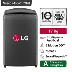 LG - Lavadora WT17BV6T 17 Kg AI DD Carga Superior - Negro Claro