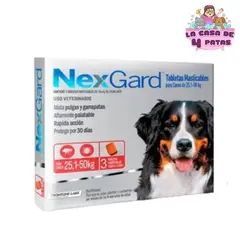 NEXGARD - Antipulgas para Perros de 25.1 a 50 kg x 3 tabletas