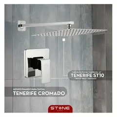 STONE - COMBO DUCHA TENERIFE ST10” + MEZCLADORA CROMADA