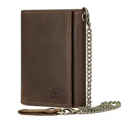 JEEP - Billetera de cuero de 3 cuerpos BP666 con cadena removible