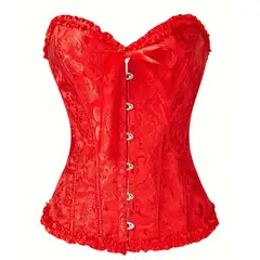 GENERICO - Corset Princess Rojo Encaje Mujer Victoriano