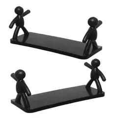 GENERICO - Pack x2 Repisas Estantes Rectangular De Plástico - Negro